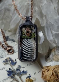 Image 1 of Bunny Ribcage and Floral Pendant
