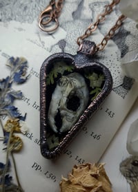 Image 3 of Bunny Skull and Floral Heart Pendant