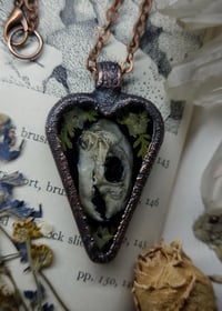 Image 1 of Bunny Skull and Floral Heart Pendant