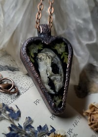 Image 2 of Bunny Skull and Floral Heart Pendant