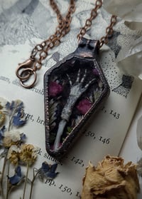 Image 3 of Bunny Foot and Floral Pendant - Coffin