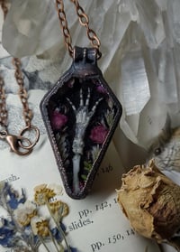 Image 1 of Bunny Foot and Floral Pendant - Coffin