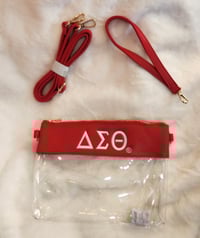 Image 2 of Clear Embroidered DST. Wristlet/ Messenger 