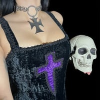 Image 1 of Doomed Triple O Ring Cross Choker