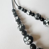 Image 4 of Black and White Adjustable Necklace