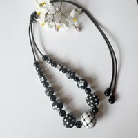 Image 5 of Black and White Adjustable Necklace