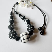 Image 7 of Black and White Adjustable Necklace