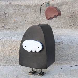 skull face wilted flower