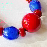 Image 4 of Adjustable Necklace - Red and Blue