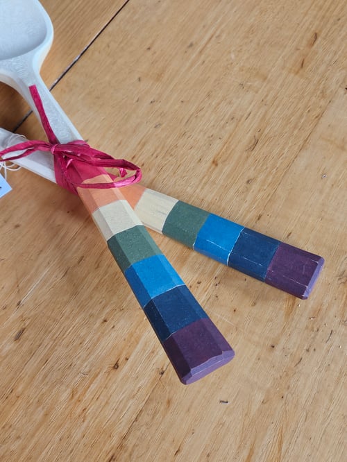 Image of Sycamore Rainbow Salad Servers 