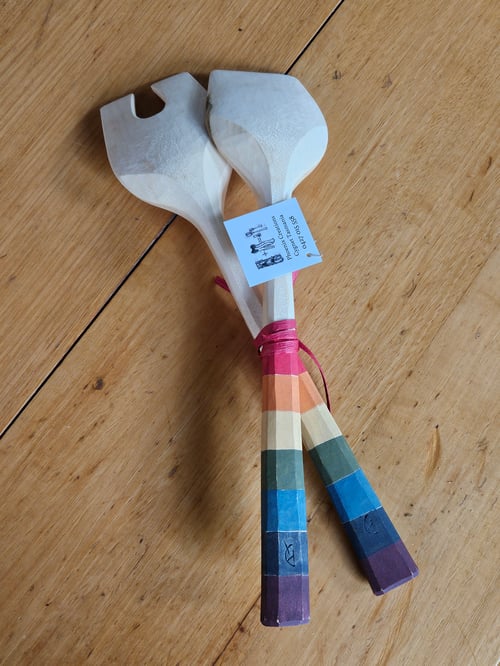 Image of Sycamore Rainbow Salad Servers 