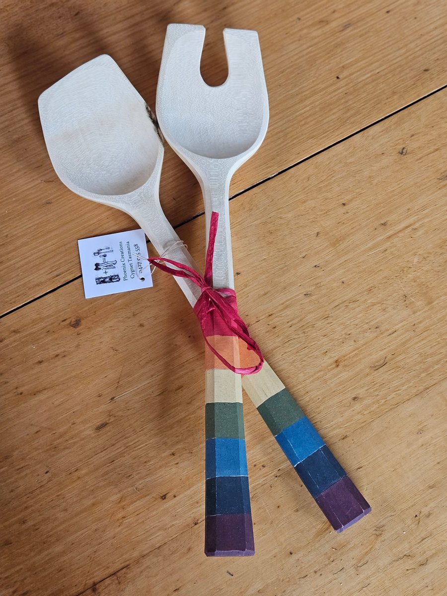 Image of Sycamore Rainbow Salad Servers 