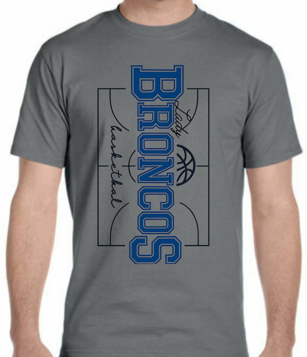 Image of Lady Broncos Court Grey Tee