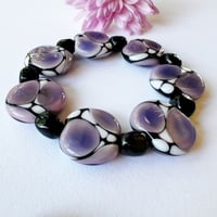 Image 2 of Bracelet - Violet/Black/White