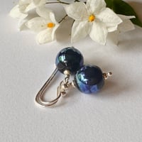 Image 4 of Earrings - Reduction Blue Rounds