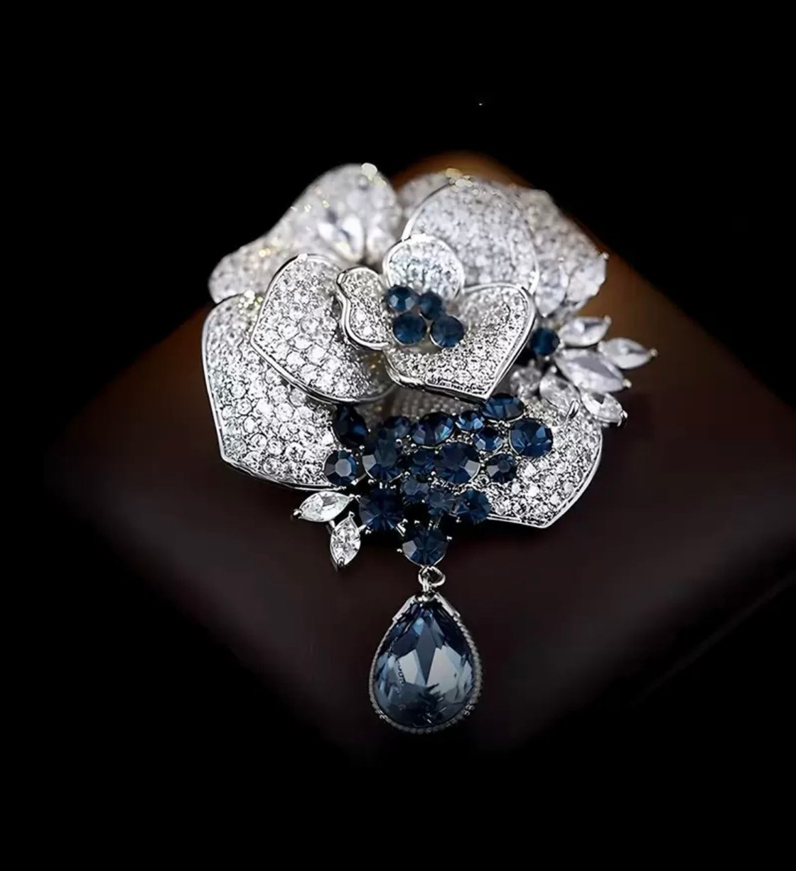 Image of Moonlight Rose Crystal Brooch