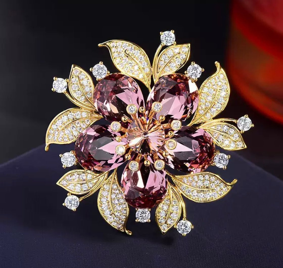 Image of 💖 Aurora Blossom Crystal Brooch