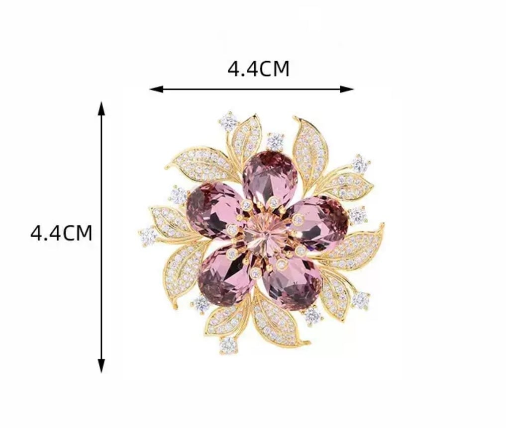 Image of 💖 Aurora Blossom Crystal Brooch