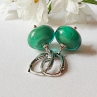 Image 1 of Emerald Leverback Earrings