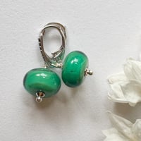 Image 2 of Emerald Leverback Earrings