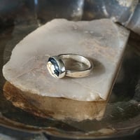 Image 2 of Silver Turquoise Wabi Ring 