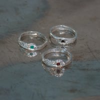 Image 1 of Silver Pinky Ring with Stone