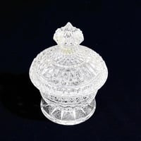 Image 2 of Bonbonnière ou sucrier en cristal vintage avec couvercle 1970s - Pot en cristal