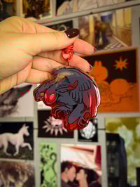 Image 1 of Mothman Acrylic Epoxy Keychain