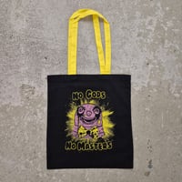 Image 1 of No Gods No Masters Mr. Blobby Tote Black/Yellow one off