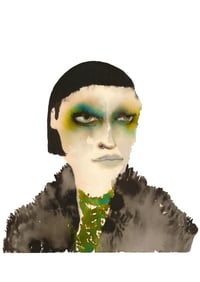 Image 1 of Magda Inky Face A4 Giclee Print or A5 Art card