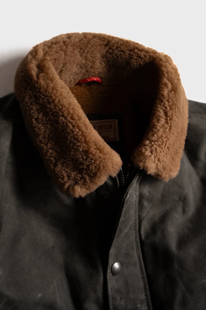 Image of Waxed Nautilus Jacket olive by IRON&RESIN