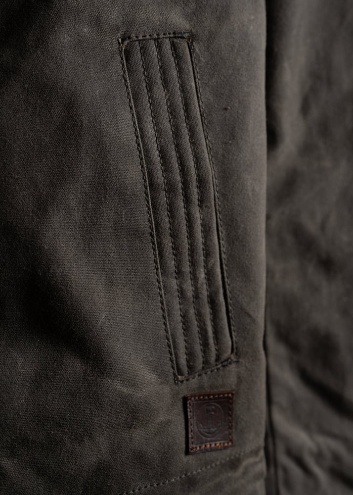 Image of Waxed Nautilus Jacket olive by IRON&RESIN