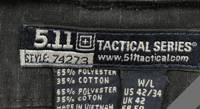 Image 3 of 5.11 Tactical Series Men Pants Cargo Black Straight Stretch Size 40/30