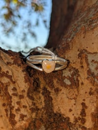 Image 3 of Sterling Silver Heart Mustard Seed Ring