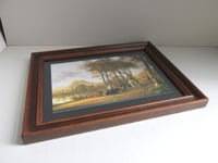 Image 18 of River Landscape with Horses and Peasants by Aelbert Cuyp (b 1620) Vintage Art Print (detail) Framed