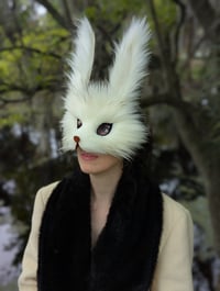 Image 2 of Faux Fur Mountain Rabbit Mask, handmade