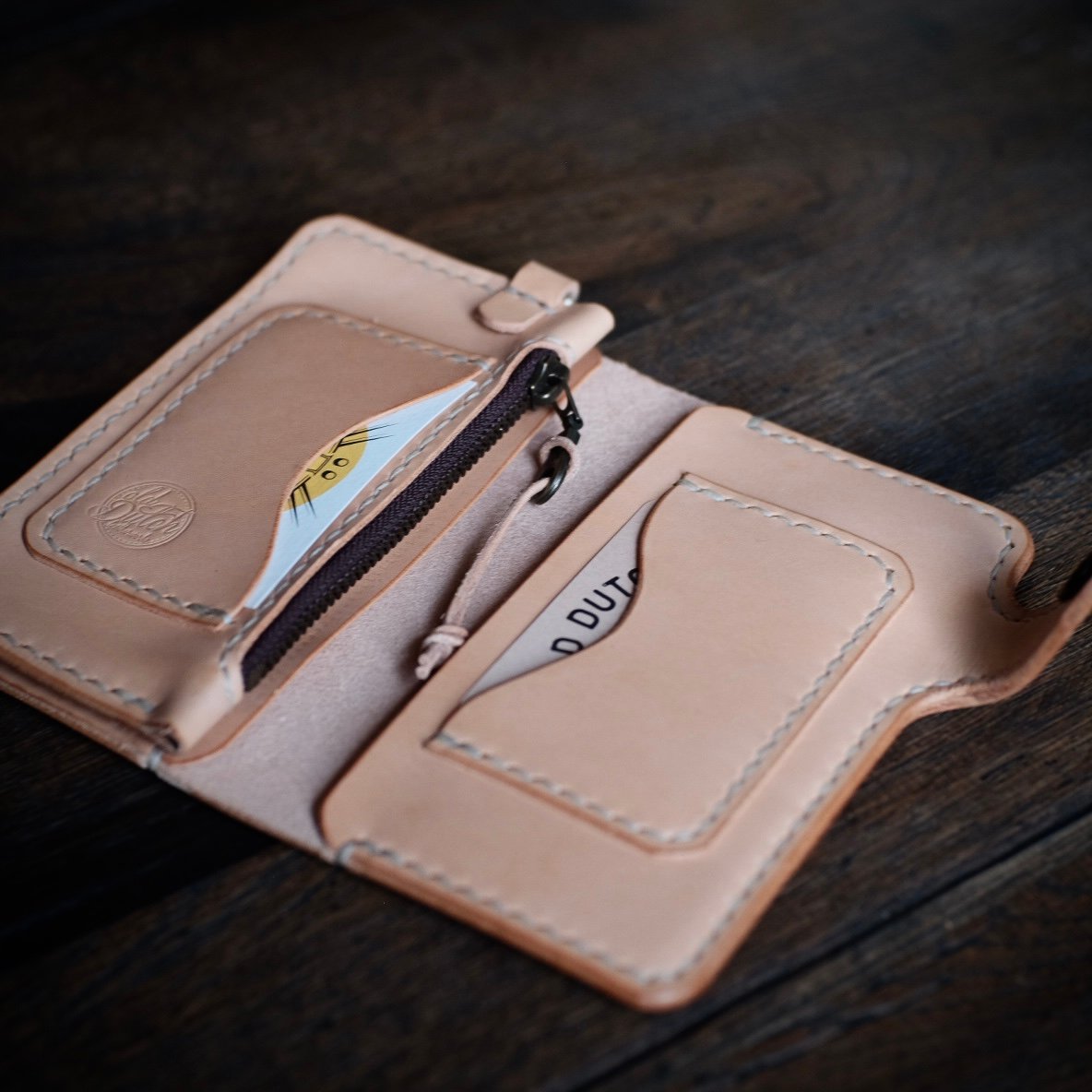 Image of Bläck Tattoo X Old Dutch Leatherworks - Wallenberg biker Wallet (natural/wave)