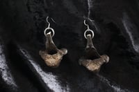Image 2 of Dead good tea stained vertebrae earrings