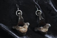 Image 4 of Dead good tea stained vertebrae earrings