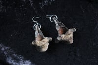 Image 6 of Dead good tea stained vertebrae earrings