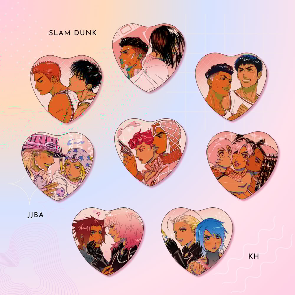 Image of OTP HEART BUTTONS [IN-STOCK]