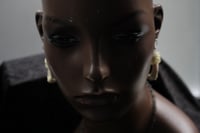 Image 2 of Dead Good yellow quartz encrusted bone earrings