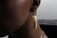 Image 4 of Dead Good yellow quartz encrusted bone earrings