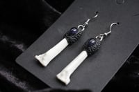 Image 1 of Dead good bone and lolite crystal earrings