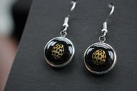 Image 2 of lady bird round small stainless steel earrings 