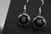 Image 5 of lady bird round small stainless steel earrings 