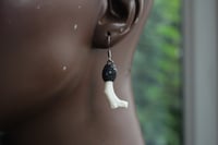 Image 1 of Dead good rib bone and labradorite crystal earrings
