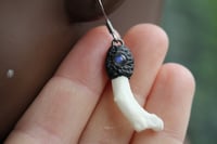 Image 4 of Dead good rib bone and labradorite crystal earrings