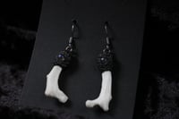 Image 7 of Dead good rib bone and labradorite crystal earrings