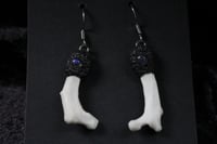 Image 8 of Dead good rib bone and labradorite crystal earrings
